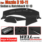 Wellvisors Dash Mat Dashboard Cover For Mazda 2010-2013 3 Sedan Hatchback Black