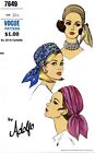 Vogue # 7649 Designer ADOLFO Scarf Hat Cap Fabric Sewing Pattern Chemo Alopecia