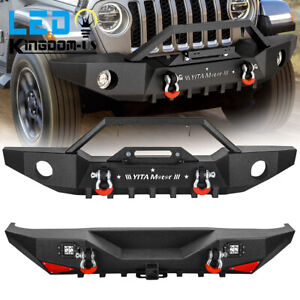 Front or Rear Bumper for 2007-2018 Jeep Wrangler JK & Unlimited w/ Winch Plate (For: Jeep)