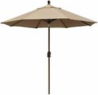 11Ft Market Umbrella Patio Outdoor Cylinder Auto Push-up Table Umbrella