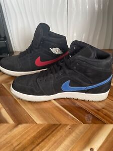 Size 10 - Air Jordan 1 Mid Multicolor Swoosh Black