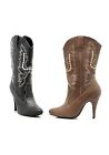 Wild West Womens Cowgirl Mid Calf Boots Halloween Costume Stiletto 4