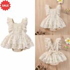 Newborn Baby Girl Ruffle Fly Sleeve Lace Romper Jumpsuit Tutu Dress Clothes