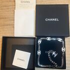 Authentic CHANEL 2021 Silver & Gunmetal Crystal CC Chain Choker Necklace AB6444