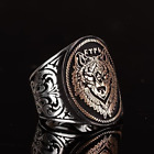 925K Silver Wolf Ring - Men's Bold Wolf Head Symbolic Style Ring