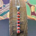 NEW 2ctw Natural Sponge Coral Sterling Silver Artisan Bar Pendant 18” Necklace