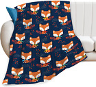 Fox Blanket for Girls Women Cute Foxes Throw Blanket Ultra Soft Cozy Fleece Anim