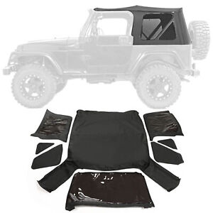Black replacement Soft Top Tinted Windows FOR Jeep Wrangler TJ 1997-2006 (For: More than one vehicle)
