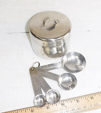 Vollrath 18/10 Stainless 4pc Measuring Spoon Set  and Steel Lidded Jar Canister