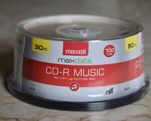 Maxell CD-R Music 80 Minute Blank 30 Pack Sealed #8346