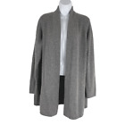 Charter Club Luxury Cashmere Cardigan Sweater Large Open Front Gray NWT FS-1194