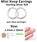 Silver Hoop Earrings 8mm 10mm 12mm 14mm 16mm Single Pair Sterling Silver 925