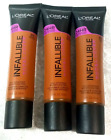 L'oreal 24HR Infallible Full Cover Foundation 311 Creme Café & 312Cocoa (3)lot