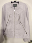 Kate And Mallory Faux Leather Jacket Womens 1X Lavender Zippered Pockets Soft