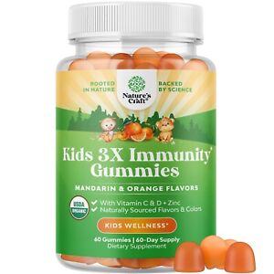 Organic Kids Immune Support Gummies - Vegan Organic Vitamins for Kids Immunity