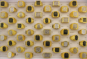 Unisex Jewelry Wholesale Mixed Lots 32pcs Gold Plated Filled Rhinestone Rings