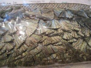 Tassel Fringe Trim Green Mix Polyester Made in India