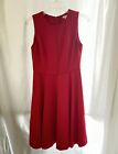 H&M Red Dress 8 Sleeveless Pleated Zip Close  Knee Length  A-Line Semi Formal