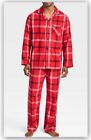 Men's RED Plaid Cotton Flannel Pajama Sets S M L XL XXL - Wondershop No pockets