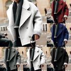 Fashion Cardigan Coat Overcoat Woolen Trench Coat Mens Lapel Collar Short Jacket