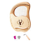 19-String Wooden Lyre Harp Resonance Box String Instrument with Tuning S4D2