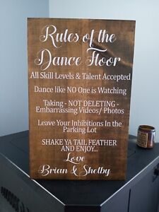 Wedding sign Dance Floor Rules Size 12x 18 NEW