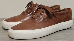 Frye Mens Size 10 Sneakers Shoes Brown Cognac Leather Lace Up