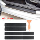 Auto Accessories 4D Glossy Carbon Fiber Vinyl Car Scuff Plate Door Sill Stickers (For: Jaguar XF)