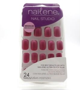 Nailene Nail Studio Medium Glue On Nails Metallic 71290 BRAND NEW