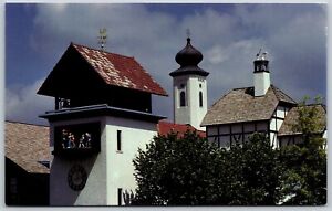 Postcard Michigan Frankenmuth Bavarian Inn Restaurant Glockenspiel Clock Tower