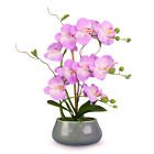 Orchid  Artificial Flowers With Vase Faux Phalaenopsis Table Wedding Decoration