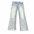 Miss Me Jeans Womens 32 Meas 34x32 Boot Light Blue Stretch Denim Repaired Rework