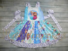 NEW Boutique Frozen Princess Ana Elsa Girls Sleeveless Ruffle Twirl Dress
