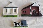 Shelia's Collectibles Wooden Shelf Sitters Set of 3 Amish Themed Pieces Preowned