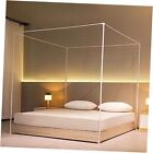 Queen Bed Canopy Frame White Canopy Bed Frame Four Poster Bed White-Queen