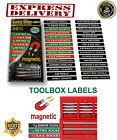 Magnetic Toolbox Labels 30 Pack Drawer Tool Box Chest Mechanic Organizer Sticker