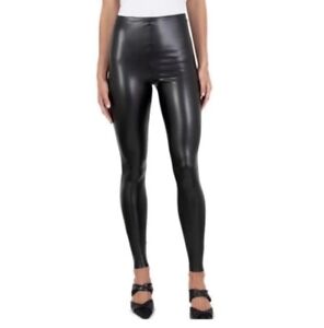JOIE Limited Edition Black Faux Leather Seamless Pull on Leggings Size XL
