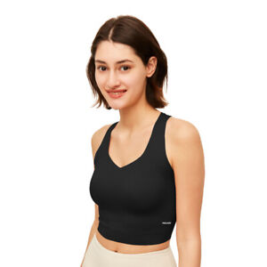 OHSUNNY Crop Top Padded Bra Seamless Racer Back Camisole Underwear Gym Tank