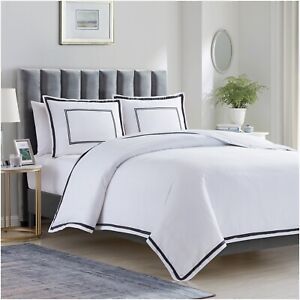 Mellanni Hotel Collection Duvet Cover Set 3 Pcs with 2 Shams, Hotel Gray