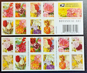 Mint US Botanical Art Booklet Pane of 20 Forever Stamps Scott# 5042-5051 (MNH)