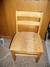 Vintage Rustic Child/Kid Solid Oak Wood School Playroom Desk Chair ST.LOUIS