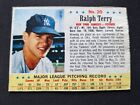 1963 Post Cereal Baseball Card # 20 Ralph Terry - New York Yankees (VG/EX)