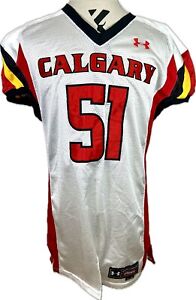 University of Calgary Dinos Football Jersey XL - Game Worn Under Armour #51 Sewn