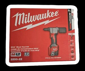 New Milwaukee M12 12V Li-Ion Cordless Rivet Tool Kit 2550-22