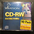 Imation 10 pack CD-RW blank discs 650 mb storage 74 Min With cases New