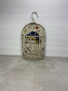 U1 Metal Bird Cage Hanging Wall Decor With Parrot Background
