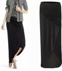 CAbi Style #5052 Run Around Skirt Size Medium Black Maxi Ruched Asymmetrical