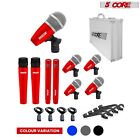 5Core 9 Pieces Drum Mic Kit w/ Metal Bass Snare Condenser Microphone Clip & Case