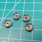 Lot Of 4 vintage  Silver Tone Round CZ Floating Charms