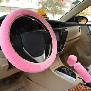 Car Steering Women Wheel Cover Interior Accessories Fluffy For Girl Cute Decor